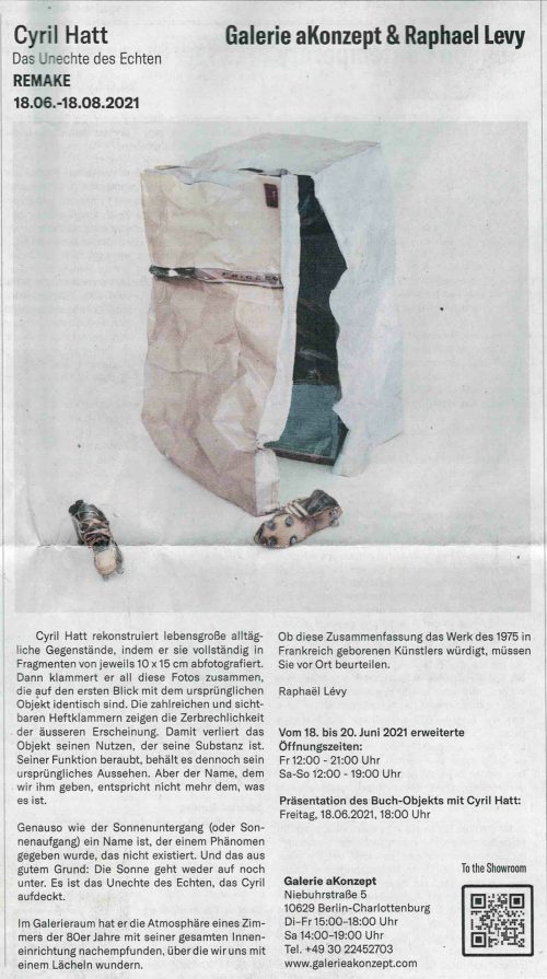 Article in “The Art Newspaper for Berlin,” June 13, 2021 edition
