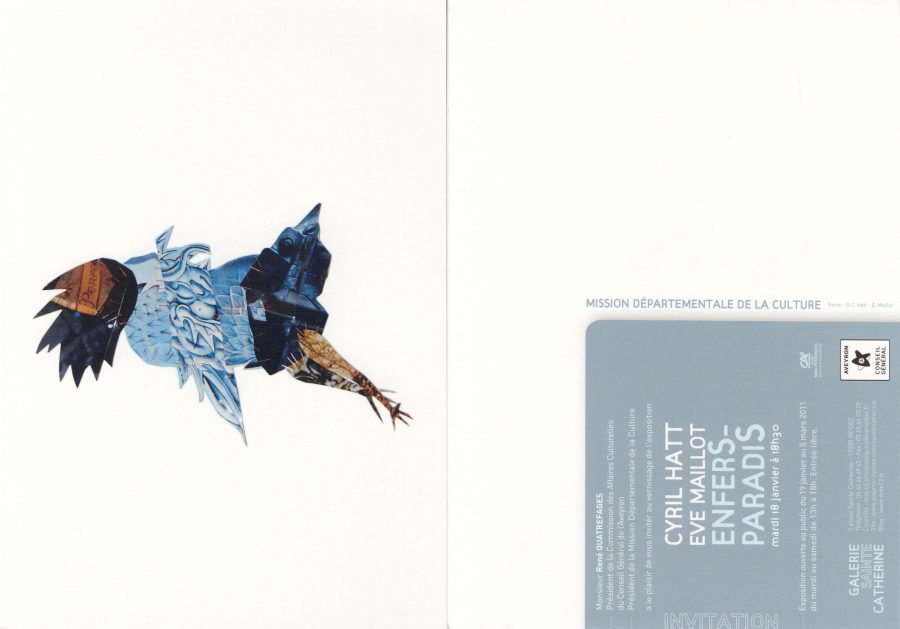 Carton pour l'exposition "Enfers/Paradis" avec Eve Maillot  à Rodez en 2011